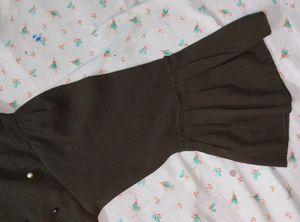 Brown Knotted Crop Top