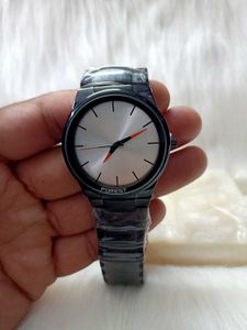 FOREST Men`S Black And White Watch