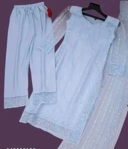 Elegant Blue Kurta Pant Dupatta Set