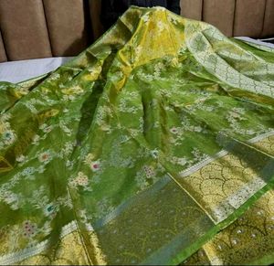 Elegant Green Banarasi Saree
