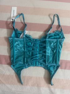 sea green bustier corset top