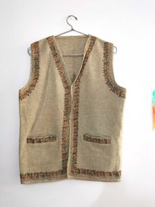 Embroidered Wool Vest