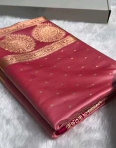 Elegant Pink Banarasi Silk Saree