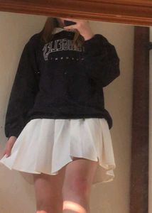 White Pleated Mini Skirt