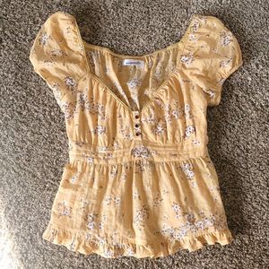 Cute Floral Pinterestry Top Yellow