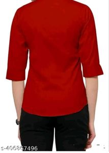 Red 3/4 Sleeve Blouse