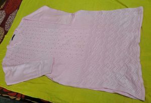 Pink Knitted women's kurti