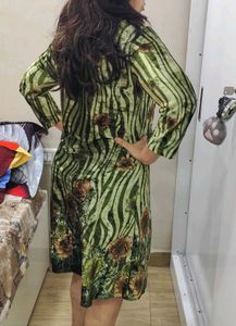 Vintage Floral Print Midi Dress