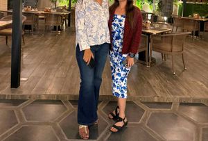 White And Blue Floral Dress