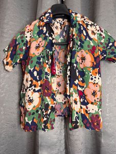 Multi Color Crop Top Shirt