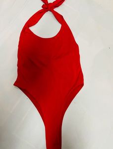 Red Halter One-Piece Bodysuit