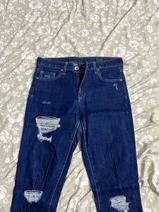 Blue Skinny Jeans Ripped