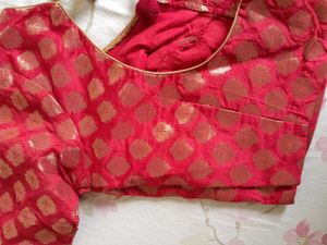 Red Brocade Blouse