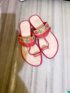 Floral Ethnic Flats/1 time wear only