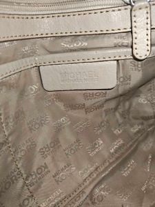 Michael Kors White Astor Leather Studded Bag