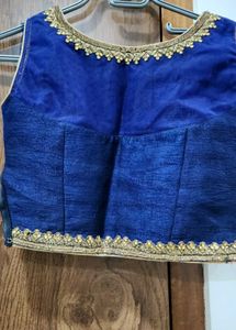 Navy Blue Festive Work Blouse