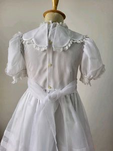 White Dress with Lace Collar