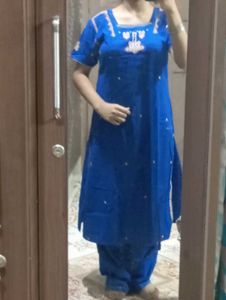 Y2K Chatpata Blue Embroidered Kurta Set
