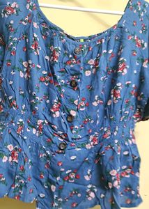 Floral Blue Top