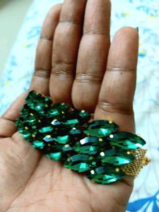 Emerald Green Korean Stone Statement Bracelet