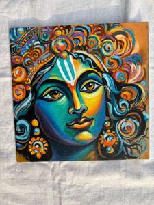Abstract Krishna Painting On Canvas