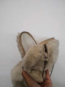 Cute Furry Bunny Shaped Sling Bag