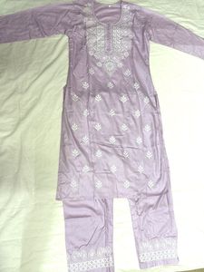Brand New Chikankari Kurta Pant Set.