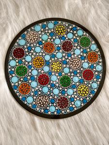 Dot Art Coated With Resin