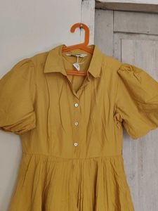 Mustard Midi Shirt Dress