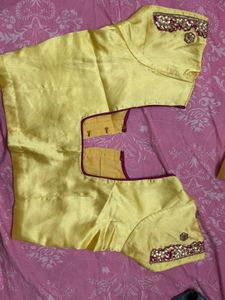 Golden Yellow Silk Lehenga Set (Without Dupatta)