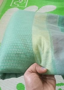 Aqua Green And Navy Blue Combo Saree