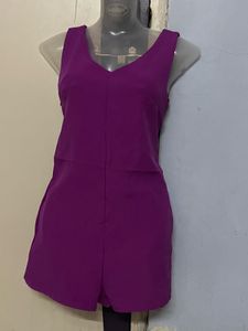 Purple Sleeveless Romper