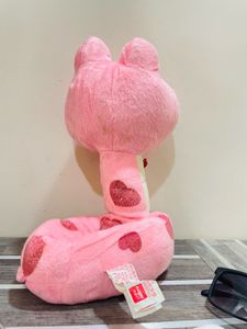 🐍💖 Adorable Pink Snake Plush Toy – Heart-Filled