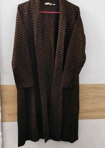 Chevron Pattern Duster Cardigan