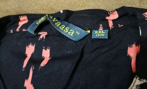 Black Ikkat Print Kurta