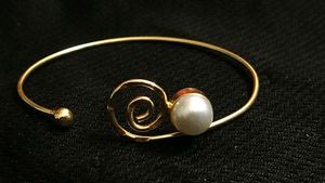 Brass Pearl Ball Bangles
