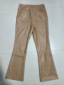 Faux Leather Kick Flare Pants A1/01