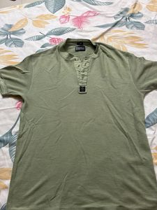 Vintage Green Henley Short Sleeve Shirt