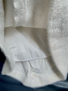 White Textured Mini Skirt