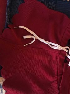 Cute Burgundy Two-Piece Set