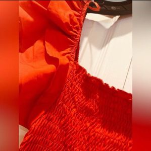 ZARA BRIGHT RED RUFFLED DRESS