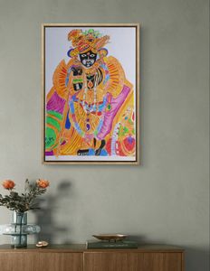 Banke Bihari Drawing With Pencil Colour