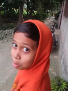 Orange Graphic Hoodie for Boys