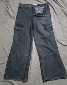 Black Wash Cargo Pants