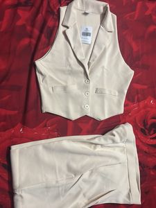 Beige Vest & Pants Set