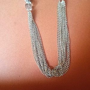 Silver Toned Stone Necklace