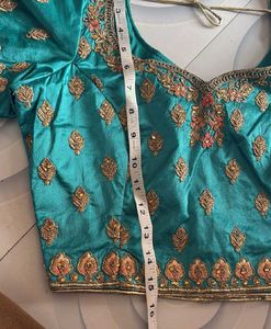 Zarcon Embroidered Blue Bridal lahenga