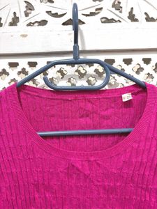 Korean Rose Ribbed Pullover Top ()