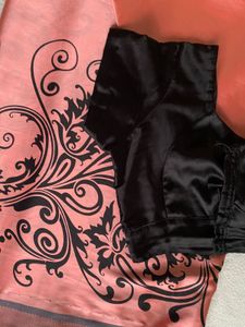Elegant Peach Saree with Black Blouse
