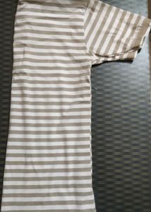 Cottonking Beige Colour Striped Polo Shirt
